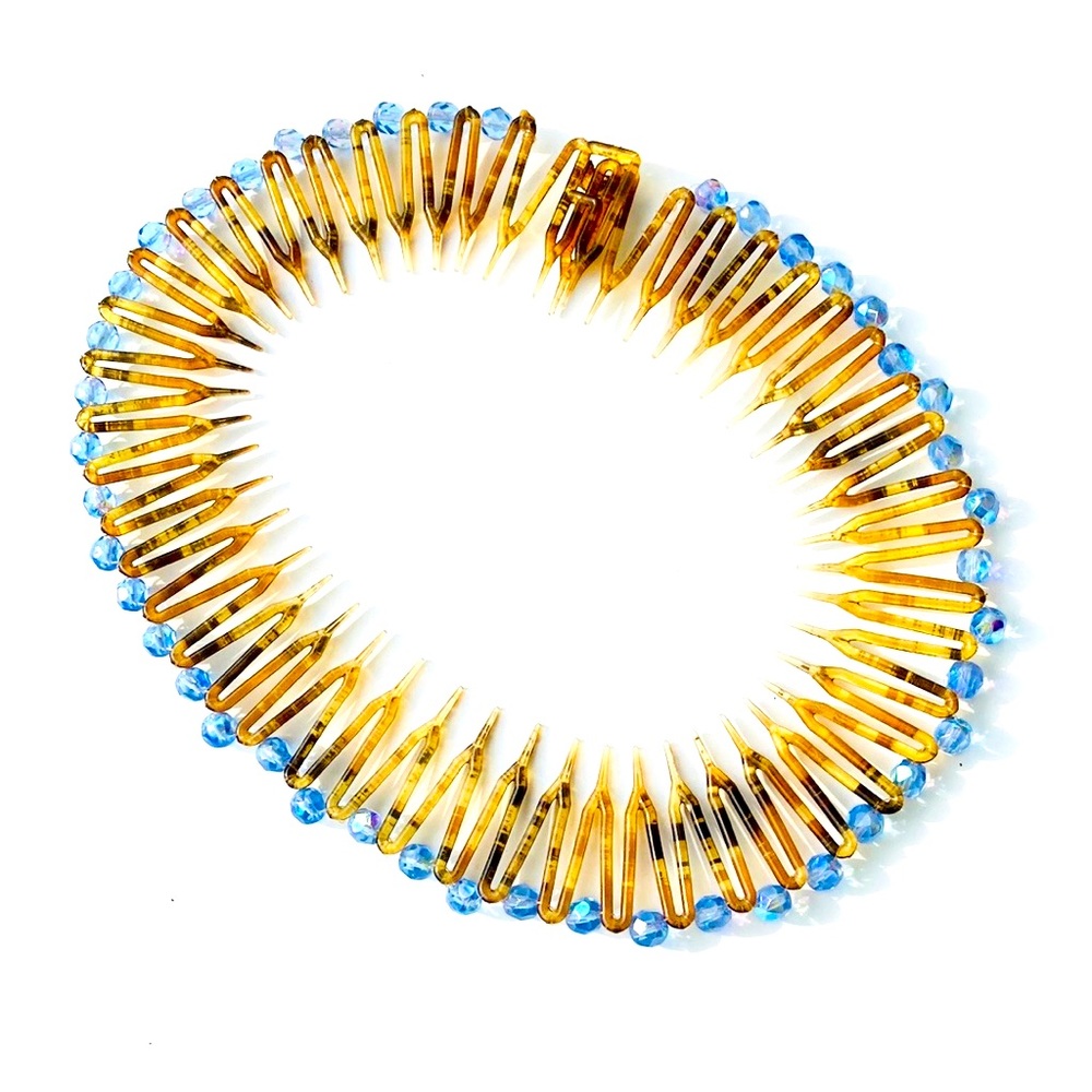 Vintage Blue Glass Hair Band